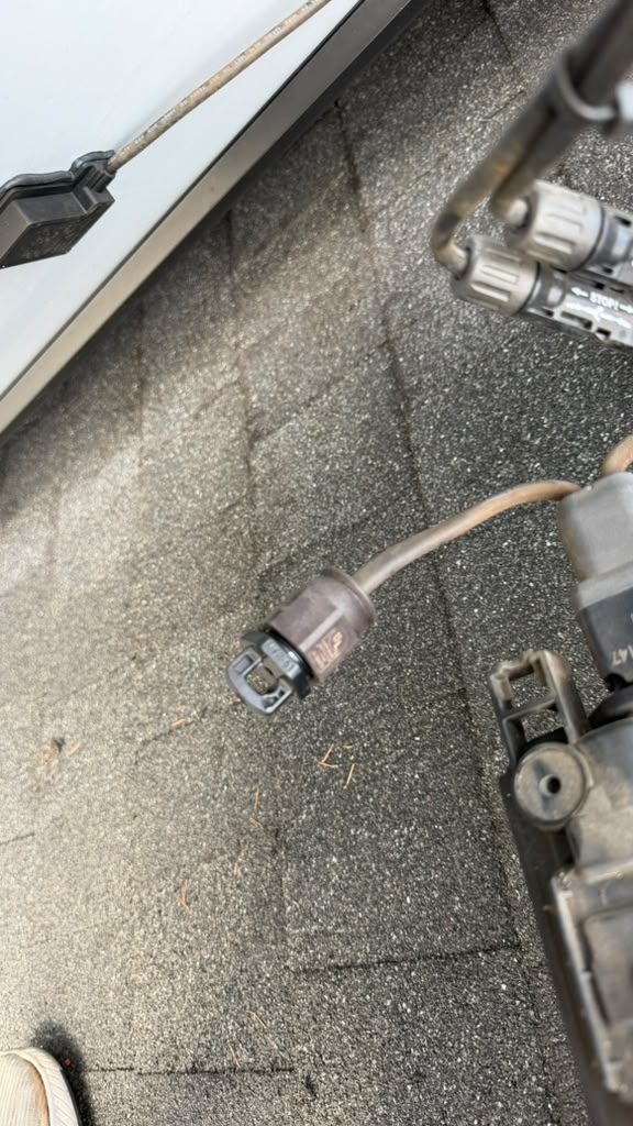 Melted AC jumper connector we found on a Winter Haven Enphase system